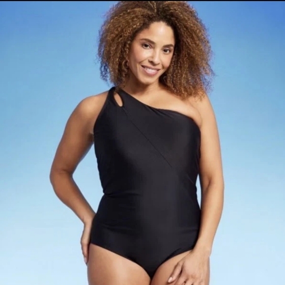 Lands' End Other - Lands' End Women's 1X 16W / 18W Swimsuit Black One Piece One Shoulder UPF 50